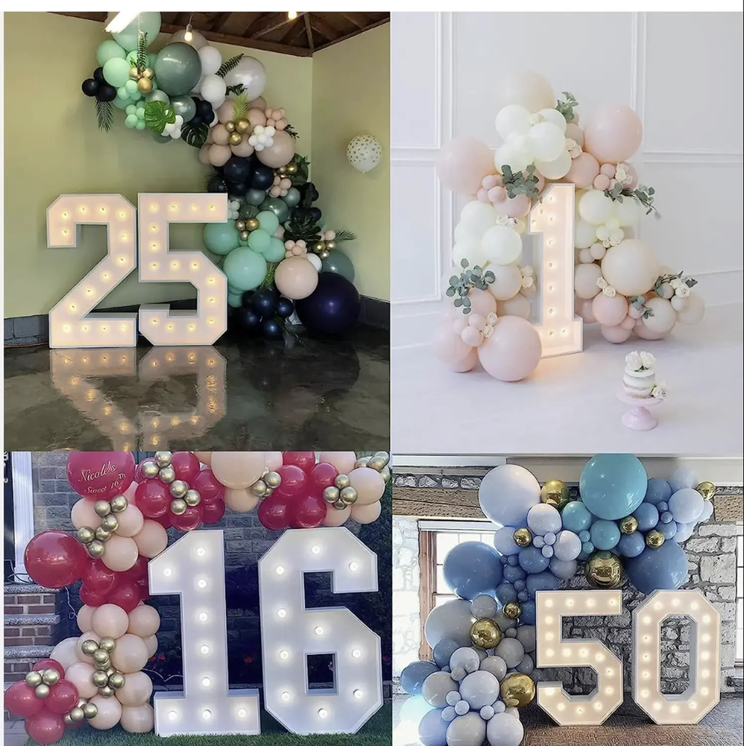 Eventdeko of Colors - Zahlen von 0 bis 9 beleuchtet